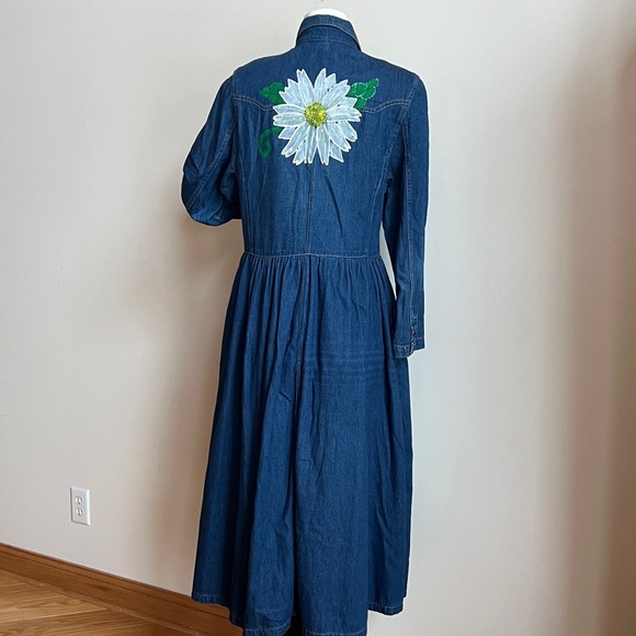 Studio Blue Floral Long Sleeve denim Dress - Picture 6 of 10